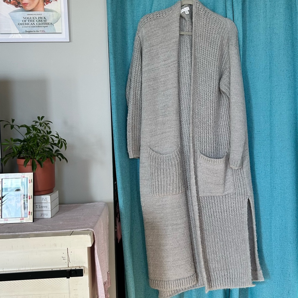 Topshop Gray Knit Cardigan